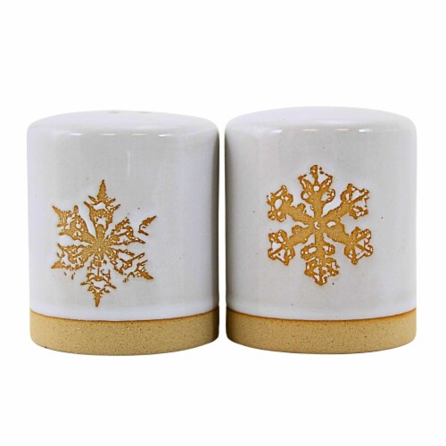 Primitives By Kathy Winter Salt And Pepper Shaker Set 2.75in, Seasoning Snowflake Perspective: front