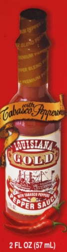 Louisiana® Gold Pepper Sauce with Tabasco Peppers Perspective: front