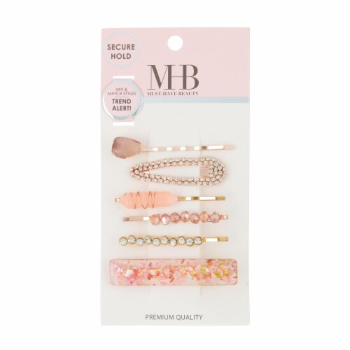 Must Have Beauty Pink Rhinestone & Acrylic Hair Jewelry Perspective: front