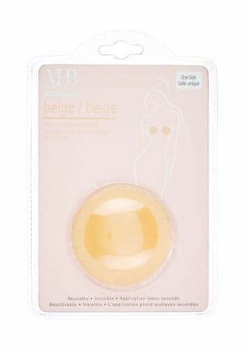 Must Have Beauty Round Shape Silicone Nipple Cover Clamshell- Beige Perspective: front