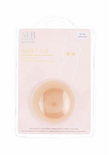 Must Have Beauty Round Shape Silicone Nipple Cover Clamshell - Nude Perspective: front