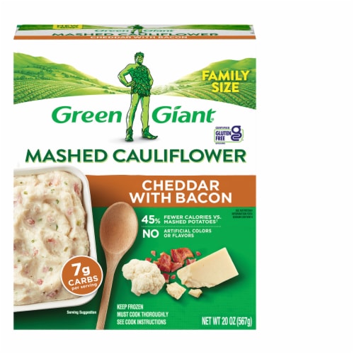 Green Giant Cheddar & Bacon Mashed Cauliflower Perspective: front