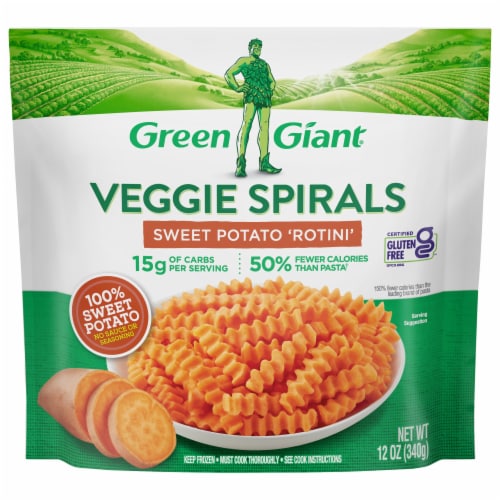 Green Giant® Frozen Sweet Potato Rotini Veggie Spirals Perspective: front