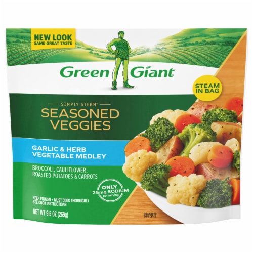 Green Giant Simply Steam Garlic & Herb Vegetable Medley Perspective: front