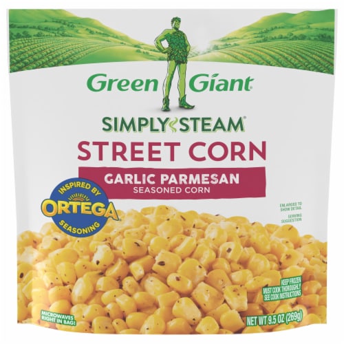 Green Giant Simply Steam Seasoned Garlic Parmesan Street Corn Perspective: front