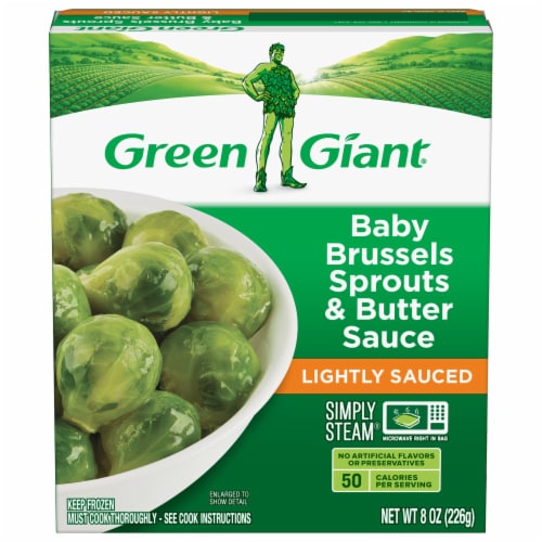 Green Giant Simply Steam Baby Brussels Sprouts & Butter Sauce Perspective: front