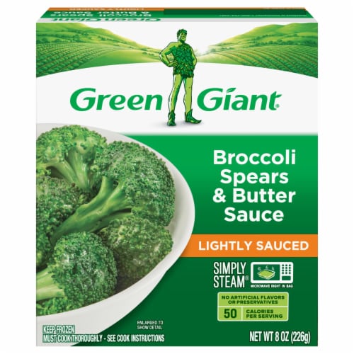 Green Giant Lightly Sauced Broccoli Spears & Butter Sauce Perspective: front