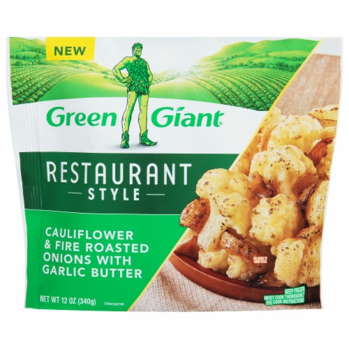 Green Giant Restaurant Style Cauliflower & Fire Roasted Onions with Garlic Butter Perspective: front