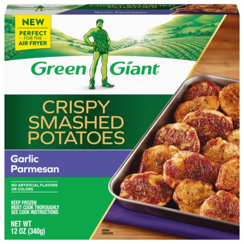 Green Giant Smashed Crispy Garlic Parmesan Potatoes Perspective: front