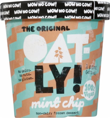 Oatly Mint Chip Dairy Free Frozen Dessert Perspective: front