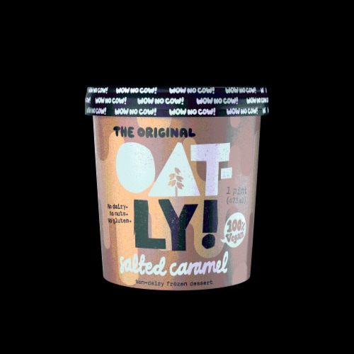 Oatly Salted Caramel Non-Dairy Frozen Dessert Perspective: front