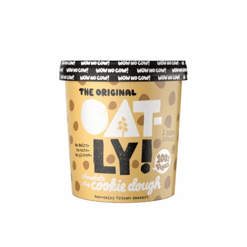 Oatly Chocolate Chip Cookie Dough Vegan Frozen Dessert Perspective: front