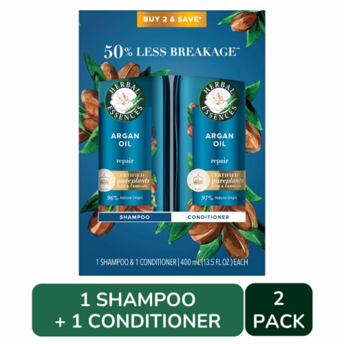 Herbal Essences Argan Oil Shampoo and Conditioner Set with Aloe and Camellia Oil Perspective: front