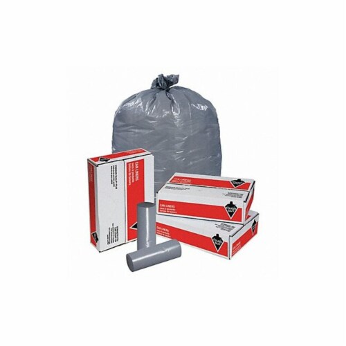 Tough Guy Trash Bags,55 gal.,Gray,PK100  4YPA7 Perspective: front
