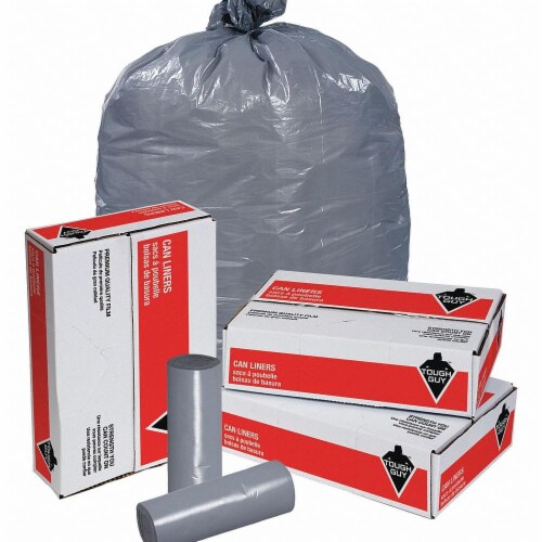 Tough Guy Trash Bags,60 gal.,Gray,PK100  4YPC3 Perspective: front