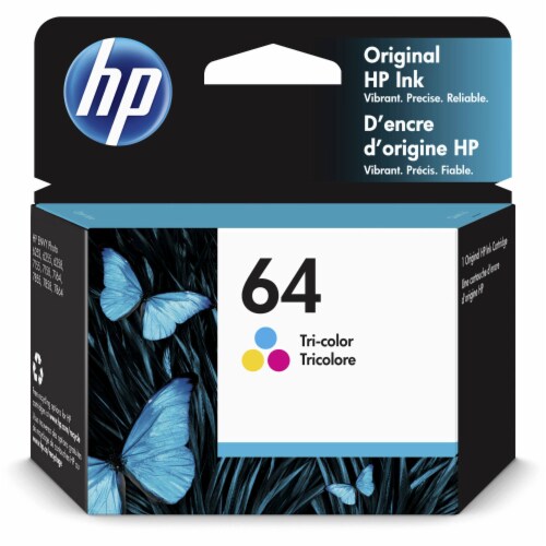 HP 64 Tri-Color Original Ink Cartridge Perspective: front