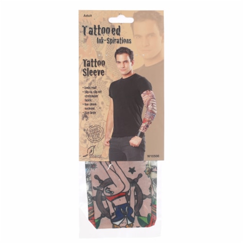 Seasons Pirate Tattoo Sleeve Adult Halloween Costume Accessory Perspective: front