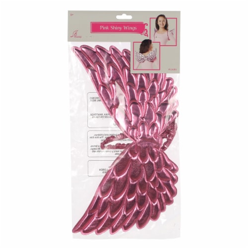 Pink Shiny Wings Youth Halloween Costume Accessory Perspective: front