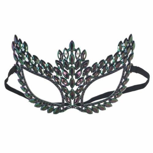 Seasons Adult Cat Kit Jewel Mask - Purple Perspective: front