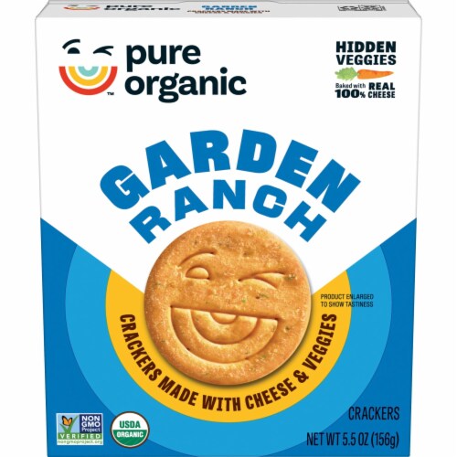 Kellogg's® Pure Organic Garden Ranch Snack Crackers Made with Cheese and Veggies Perspective: front