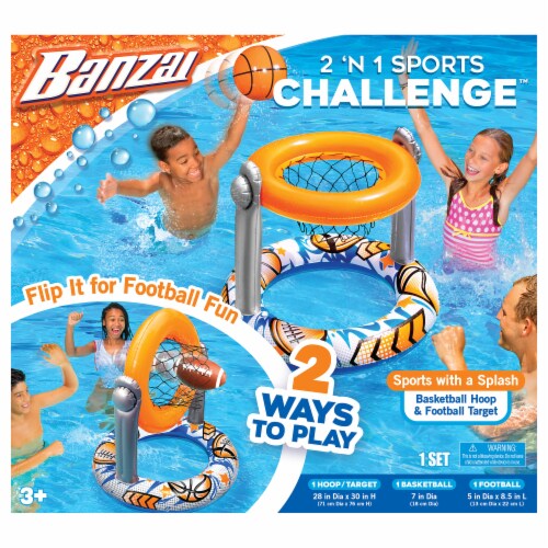 Banzai® 2 'N 1 Sports Challenge™ Basketball/Football Game Perspective: front