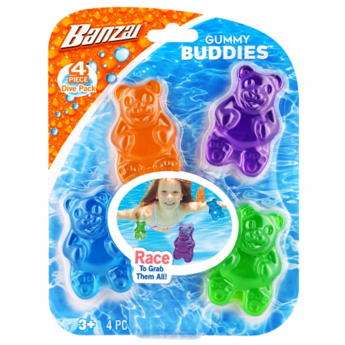 Banzai® Gummy Buddies™ Gummy Bear Dive Toys Perspective: front