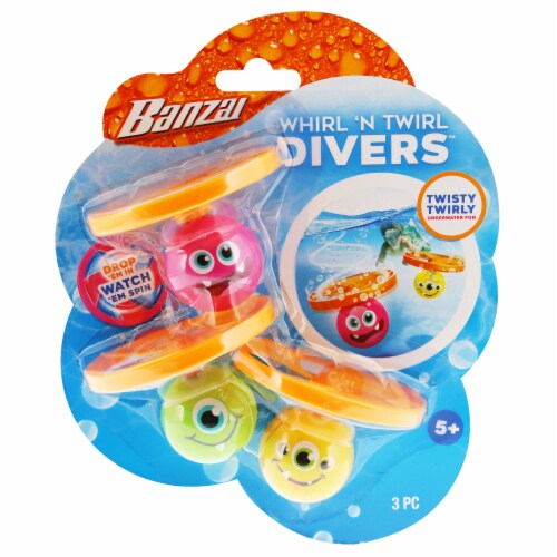 Banzai® Whirl 'N Twirl Divers™ Pool Toy Perspective: front