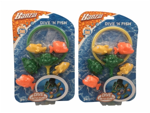 Dive N' Fish 7 Piece Game Pack Toys Perspective: front