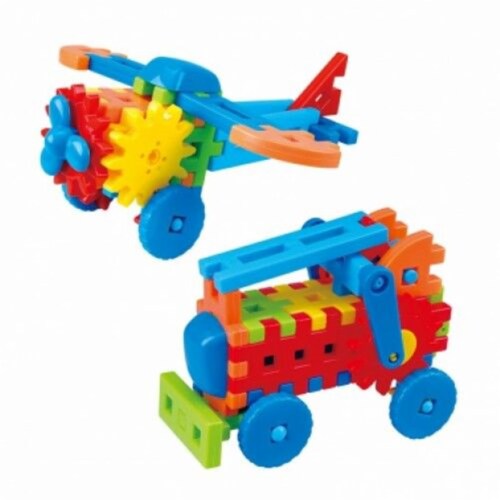 playgo 2023 Little Engineer Fighter Jet & Fire Engine Perspective: front