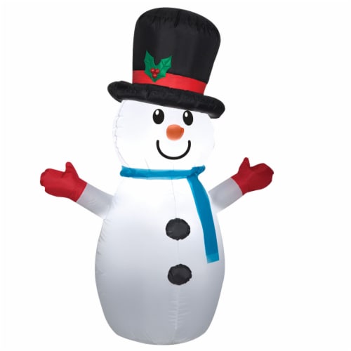 Gemmy Airblown Inflatable Small Snowman Yard Decoration Perspective: front