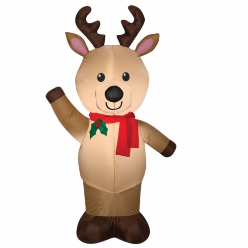 Gemmy 4' Airblown Inflatable Small Reindeer Yard Christmas Decoration Perspective: front