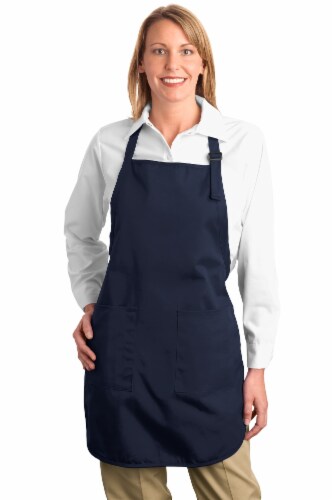 Port Authority 174  Full-Length Apron with Pockets.  A500 OSFA Navy Perspective: front