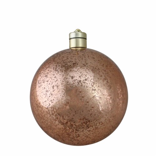 Northlight 6  Pre-Lit Rose Gold Ball Christmas Ornament - Warm White Lights (150mm) Perspective: front