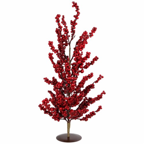 Northlight 23.5 Brown and Red Berries Artificial Christmas Twig Tree - Unlit Perspective: front