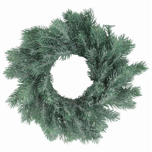 Northlight Traditional Frosted Green Pine Decorative Christmas Wreath - 12 - Unlit Perspective: front