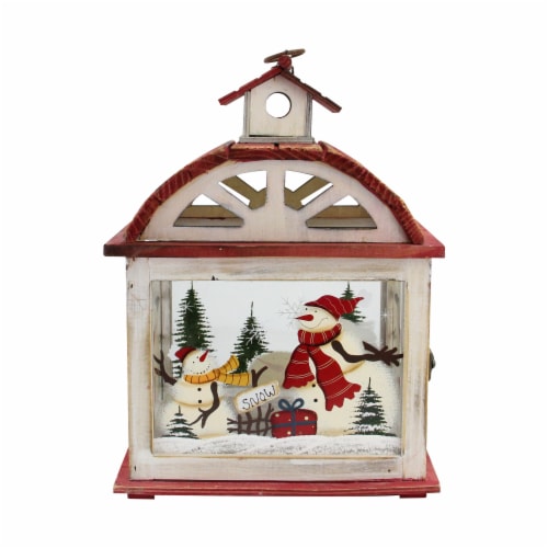 Northlight 32618601 14.5 in. Snowman Metal & X-Mas Candle Lantern Perspective: front