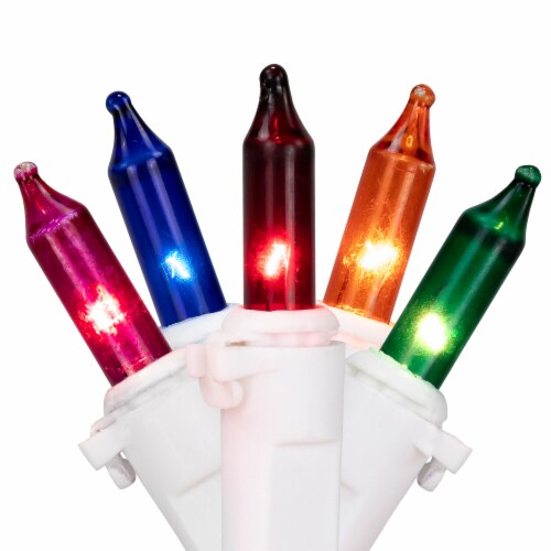 Northlight Set of 20 Multi-Color Mini Christmas Lights 2.5” Spacing - White Wire Perspective: front
