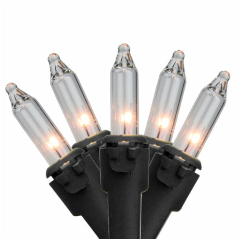 Northlight 50-Count Clear Mini Christmas String Light Set, 10ft Black Wire Perspective: front