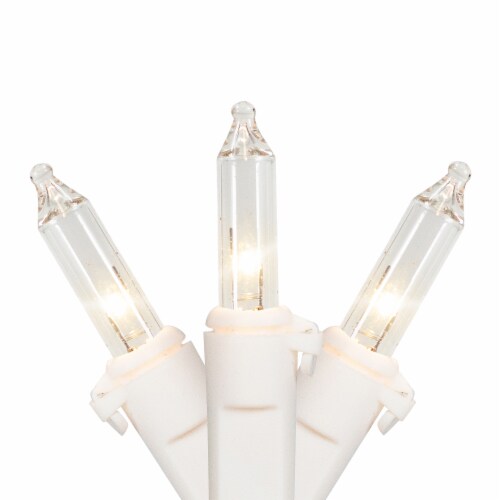 Northlight 100-Count Clear Mini Christmas Light Set, 20.25ft White Wire Perspective: front