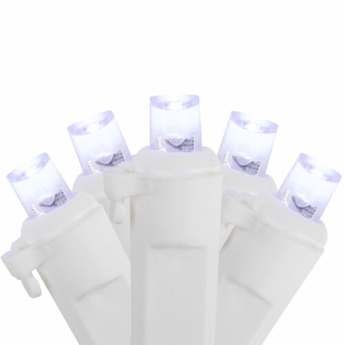 Northlight 100ct Pure White LED Wide Angle Christmas Icicle Lights, 5.5ft White Wire Perspective: front