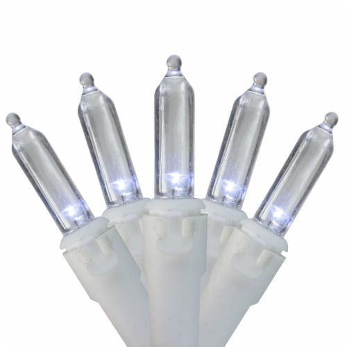 Northlight 35-Count Pure White LED Mini Christmas Light Set - 11.25ft White Wire Perspective: front