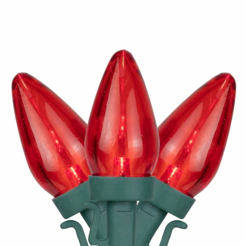 Northlight 25-Count Red LED C7 Christmas Lights Set, 16 ft Green Wire Perspective: front