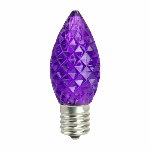 Northlight Pack of 25 Faceted LED C9 Purple Christmas Replacement Bulbs Perspective: front