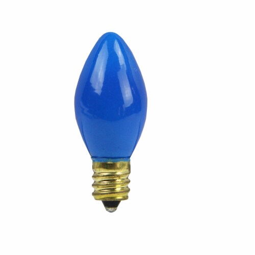Northlight Pack of 25 Opaque C7 Blue Christmas Replacement Bulbs Perspective: front