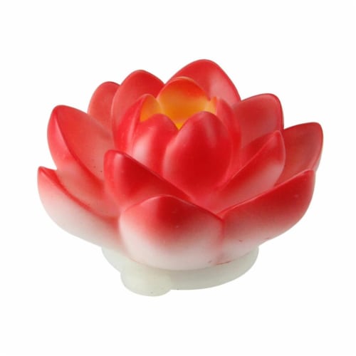 Pool Central 32756730 4 in. Floating Red Flower LED Color Changing Patio or Swimming Pool Lig Perspective: front