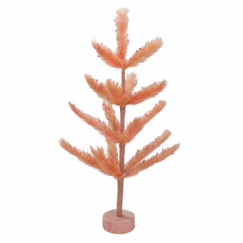 Northlight 2' Medium Pink Pastel Peach Sisal Pine Artificial Easter Tree - Unlit Perspective: front