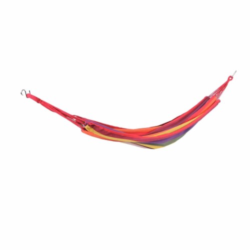 Northlight 32816476 Wide Striped Woven Cotton Single Brazilian Hammock, Multicolor Perspective: front