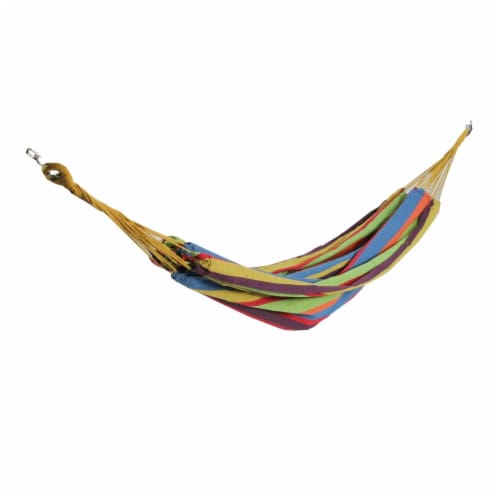 Northlight 32816492 Striped Woven Cotton Double Brazilian Hammock, Multicolor Perspective: front