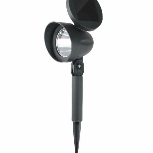 Northlight 32804226 9.5 in. Spot Light Solar Lamp with White LED Light & Lawn Stake - Black Perspective: front