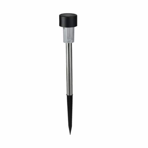 Northlight 32804227 10 in. Lamp Post Solar Light with White LED Light & Lawn Stake - Black Perspective: front